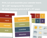 Preschool Calendar Board, Large (French)