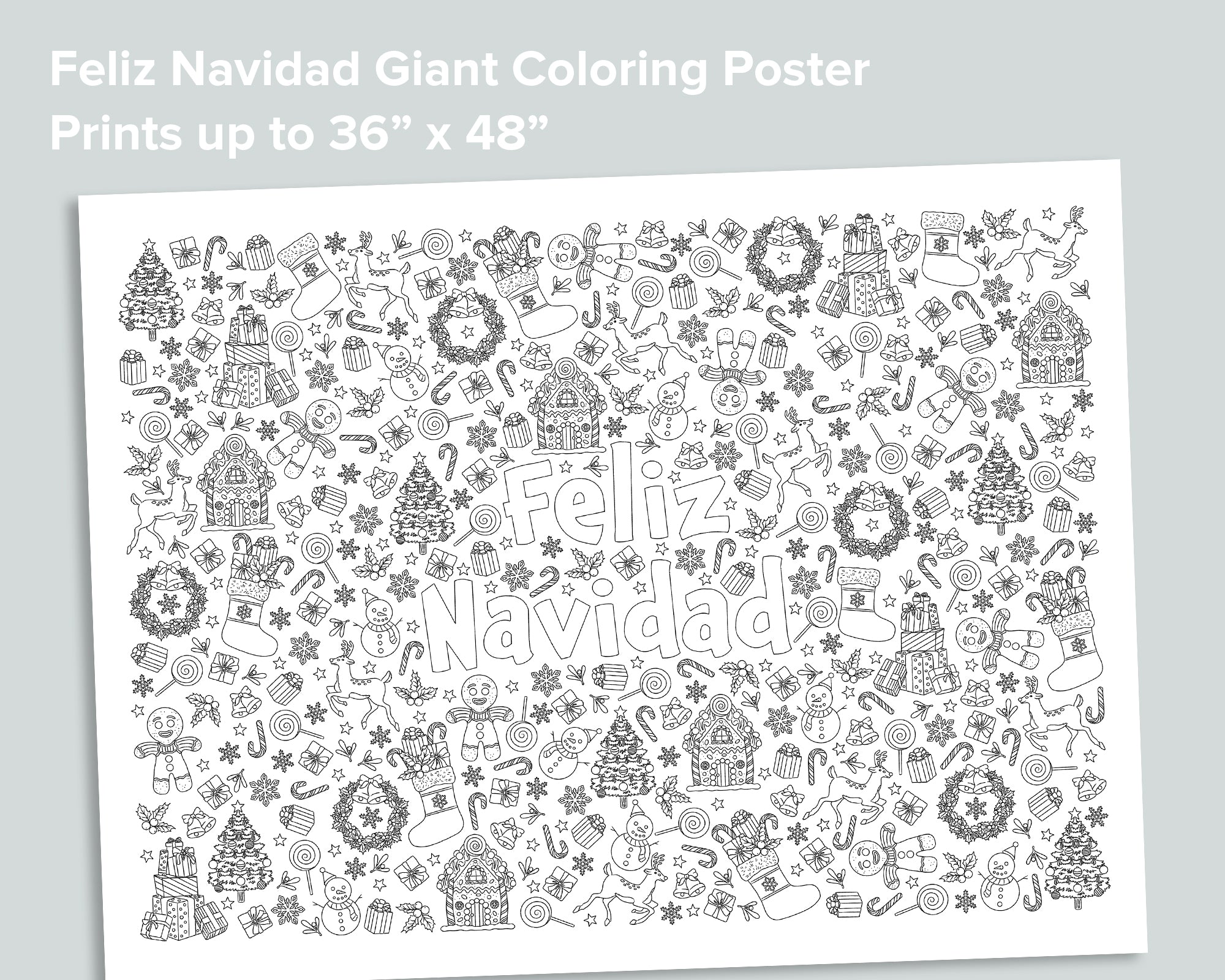 Merry Christmas Coloring Poster