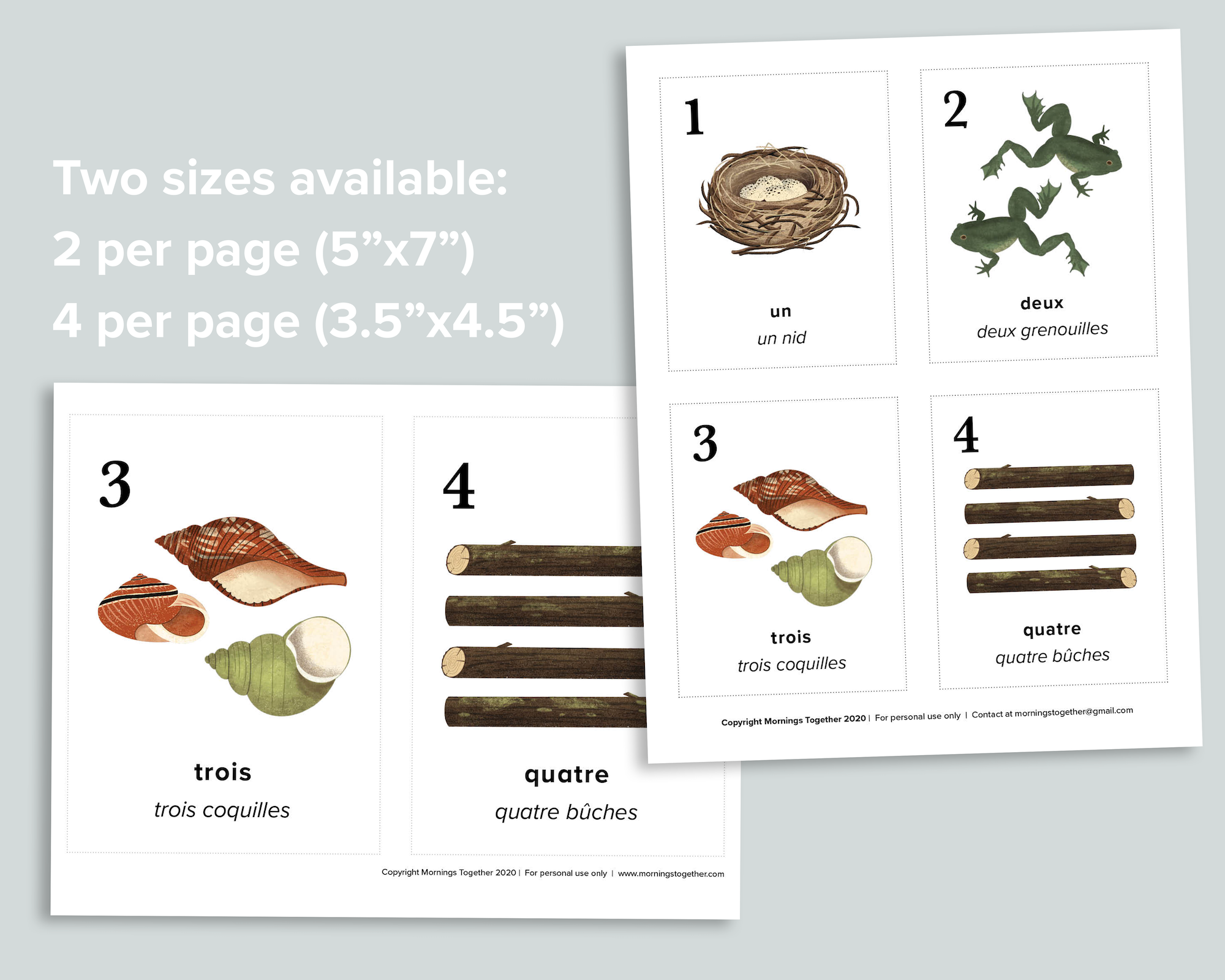 Nature Counting Cards (French)