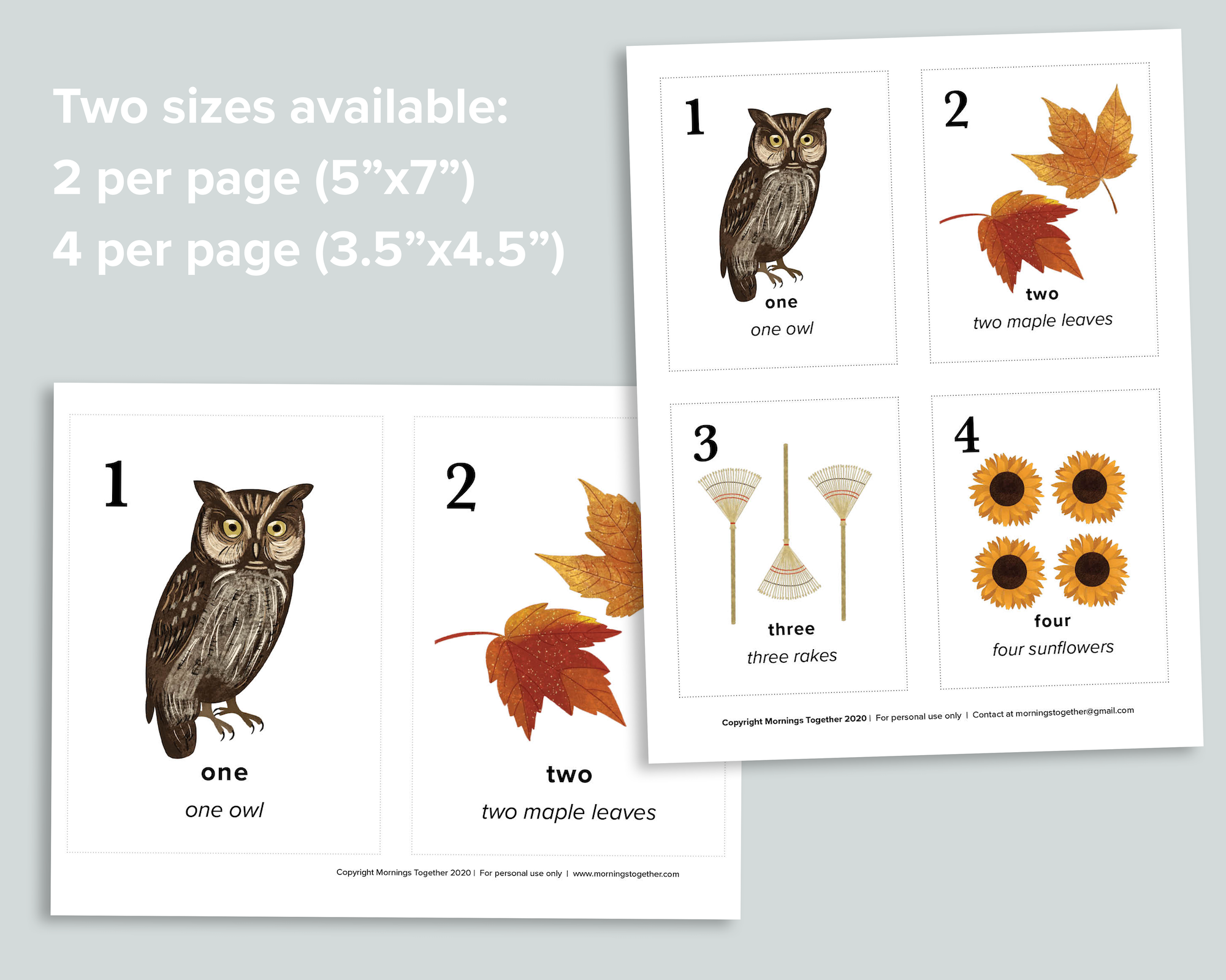 Autumn Nature Counting Cards