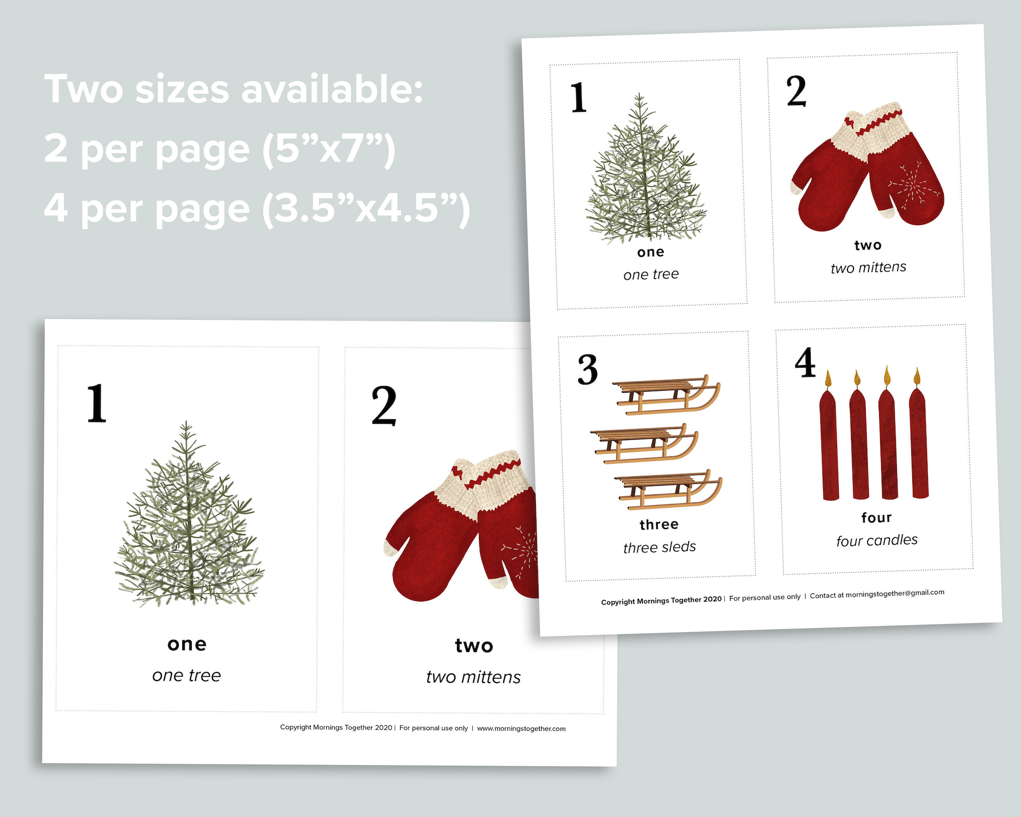 Winter Nature Counting Cards