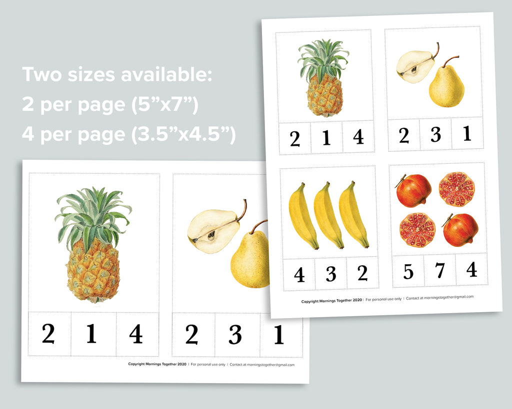Fruit Count and Clip Cards