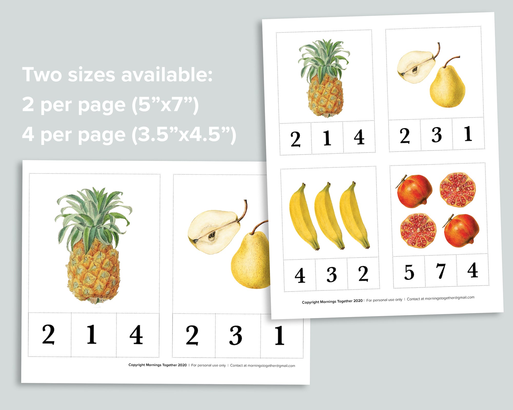 Fruit Count and Clip Cards