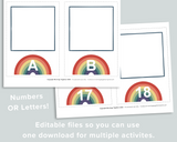 Editable Rainbow Quantity Cards