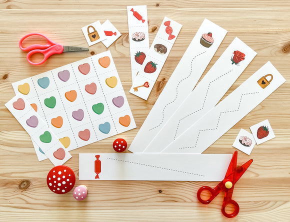 Valentine Scissor Strips Freebie