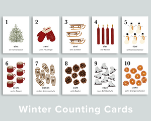 Winter Nature Counting Cards (German)