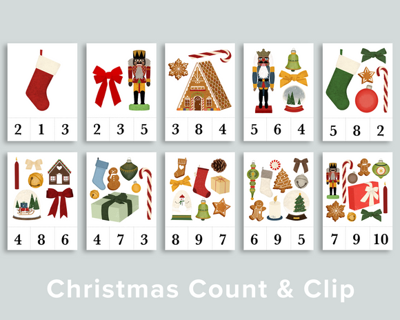 Christmas Count and Clip Cards