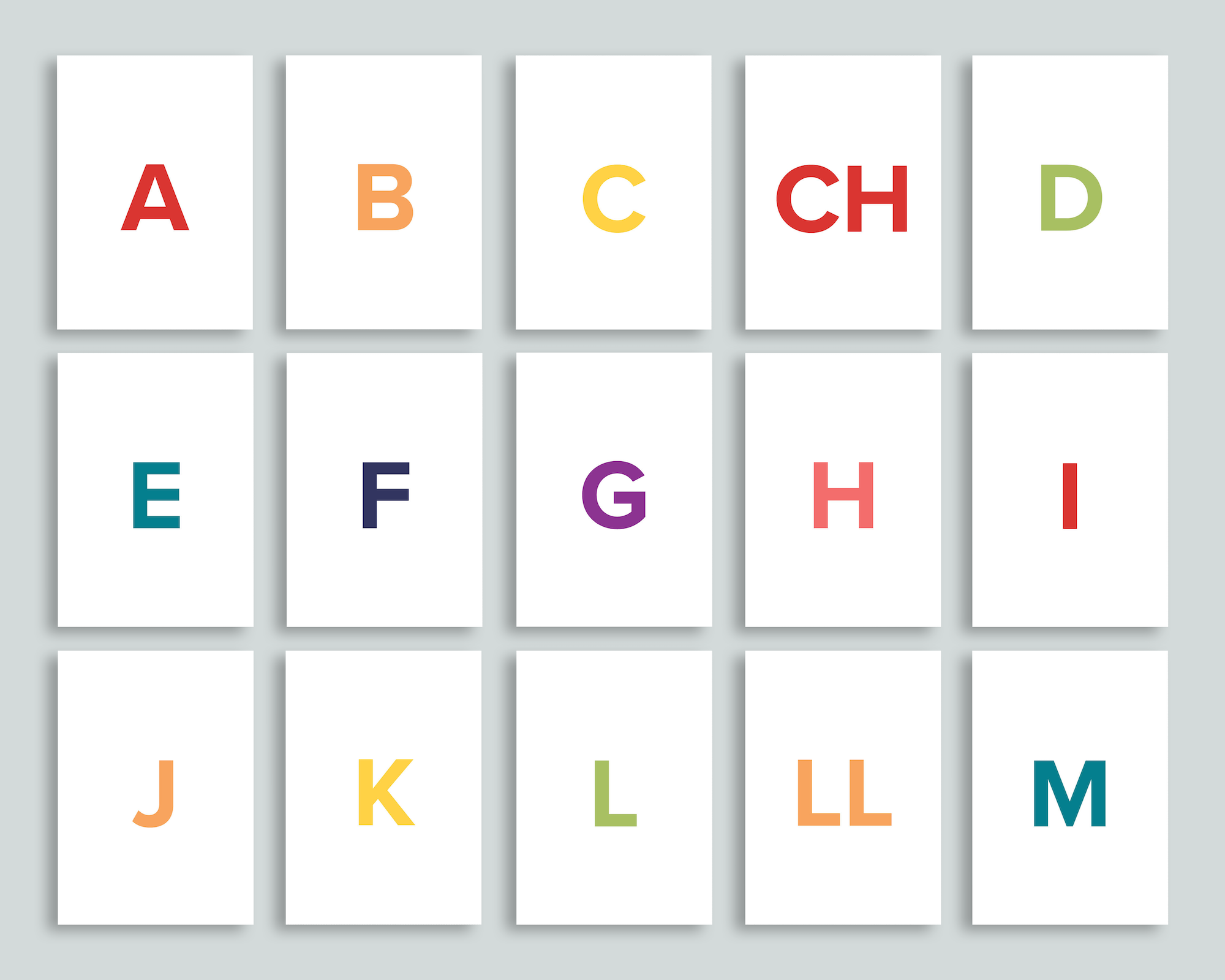 ABC Flashcards - Color (Spanish)