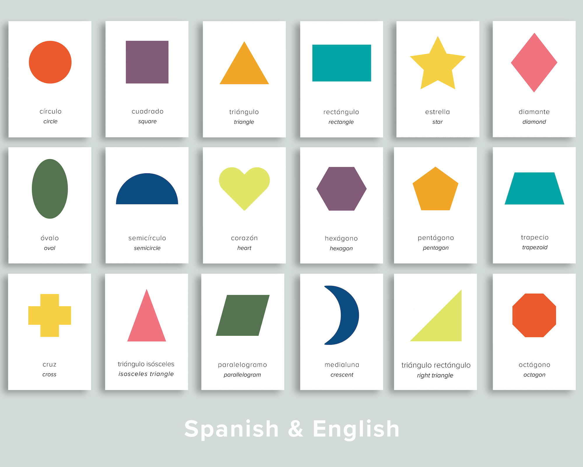 Shapes Flashcards (Spanish)