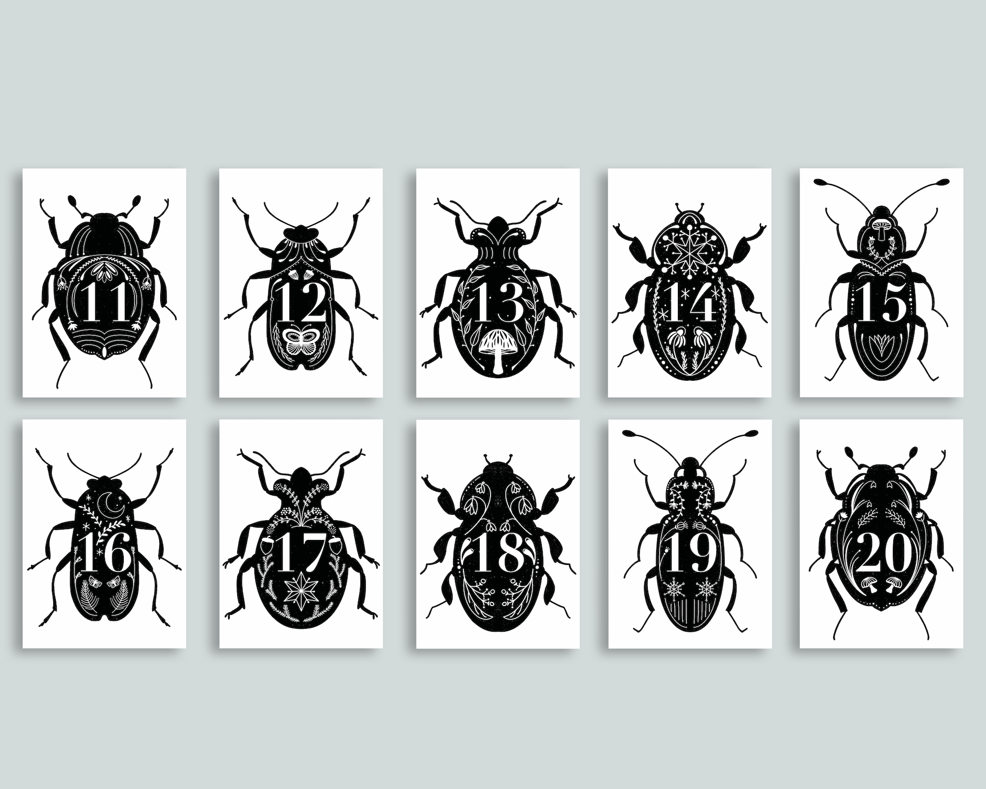 Beetle Number Cards 1-20