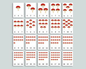 Toadstool Count and Clip Cards