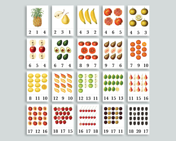 Fruit Count and Clip Cards