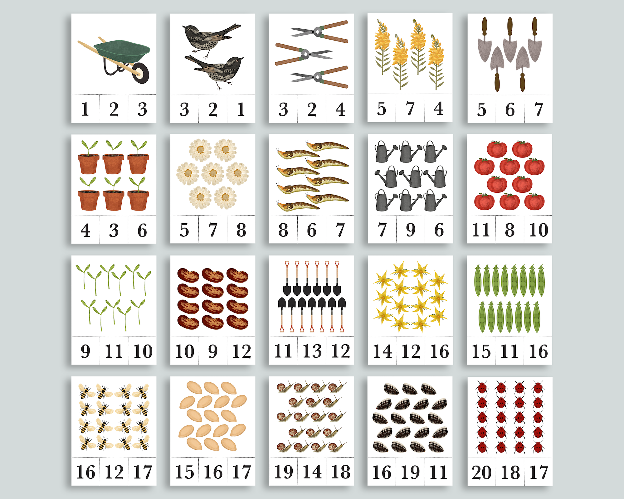 Garden Count and Clip Cards
