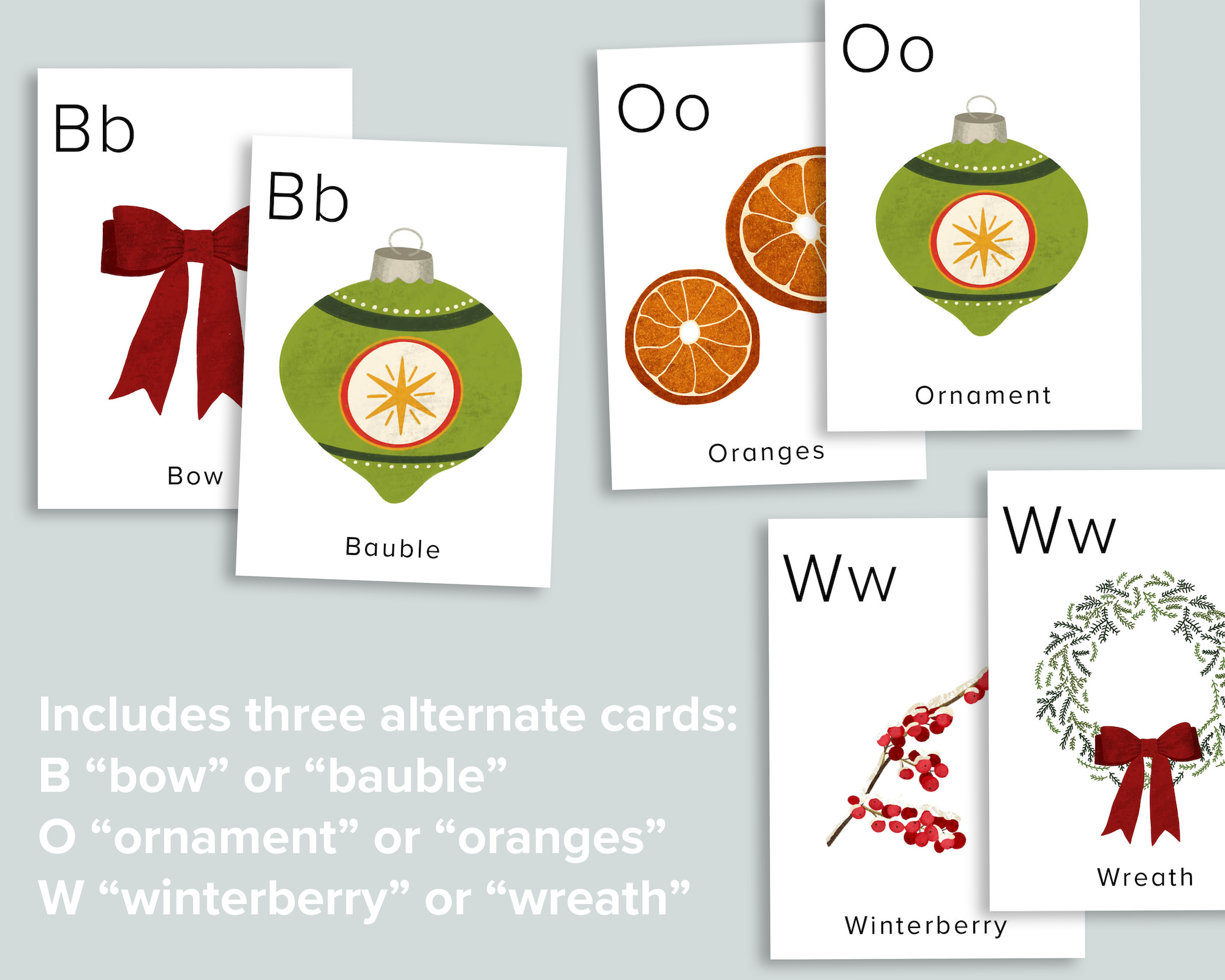 Christmas Alphabet Flashcards – Mornings Together