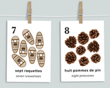 Winter Nature Counting Cards (French)