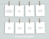 Days Months Seasons Flashcards (French)