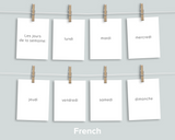Days Months Seasons Flashcards (French)