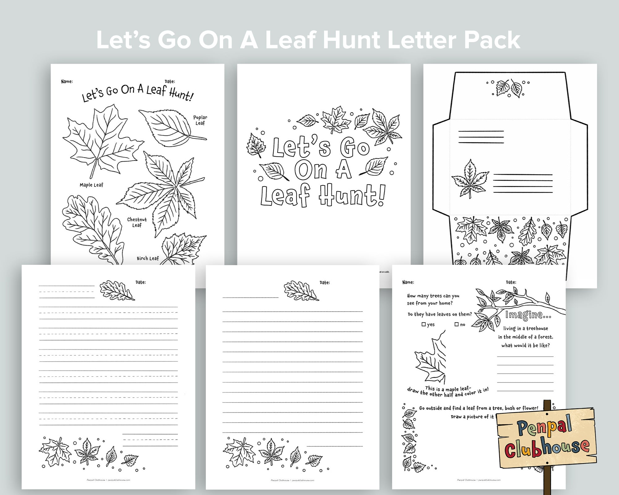 Let's Go on a Leaf Hunt! Letter Pack