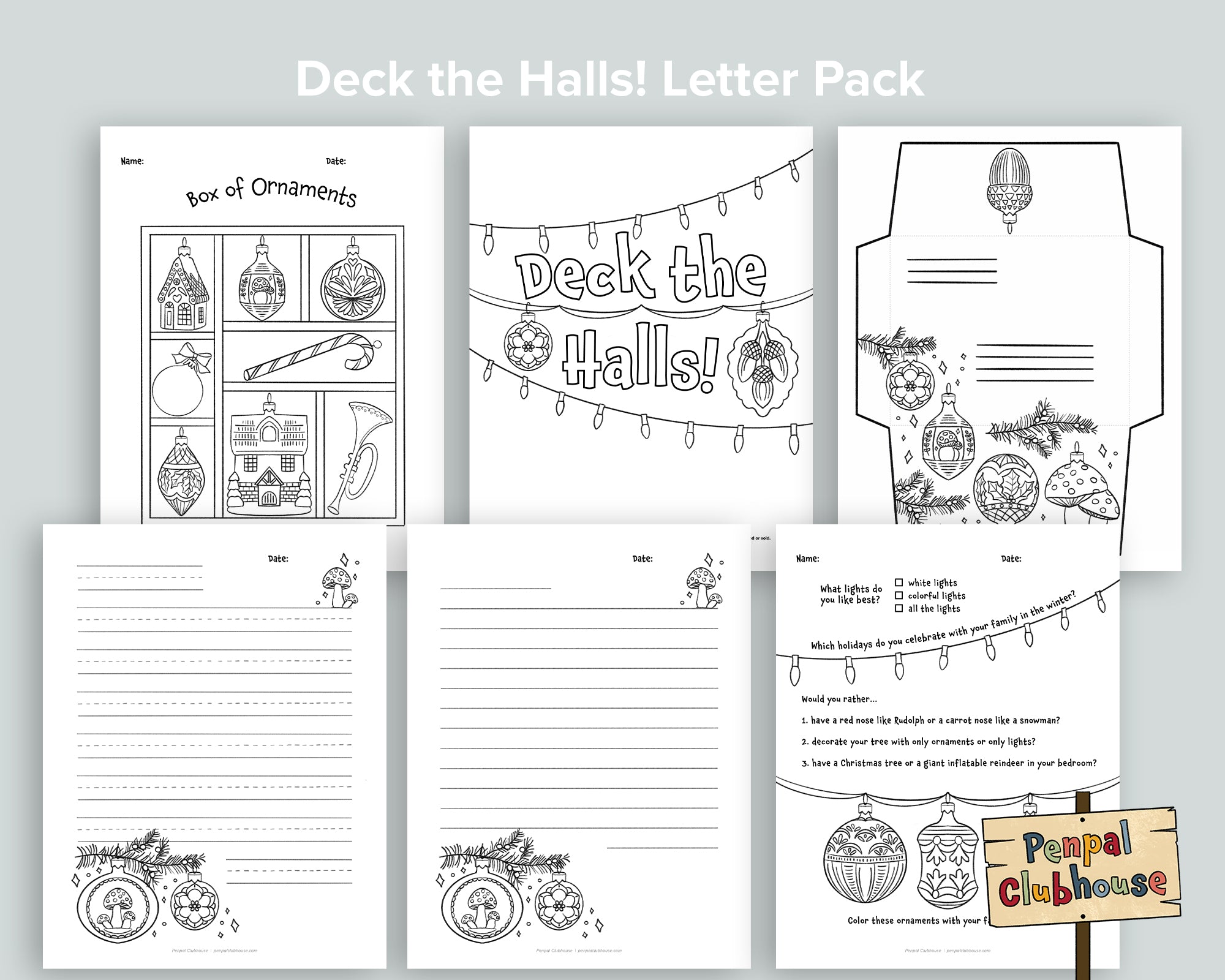 Deck the Halls! Letter Pack