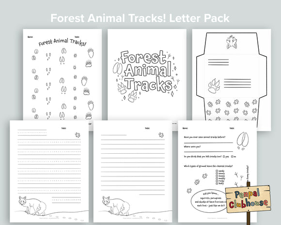 Forest Animal Tracks Letter Pack