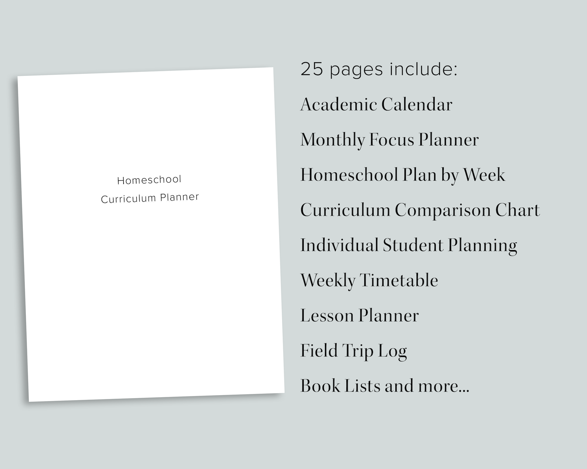 Homeschool Curriculum Planner