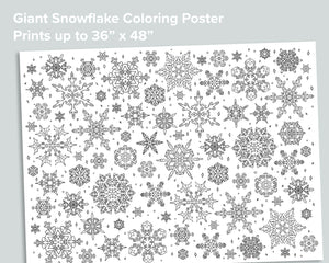 Giant Snowflake Coloring Poster