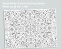 Giant Winter Forest Coloring Poster