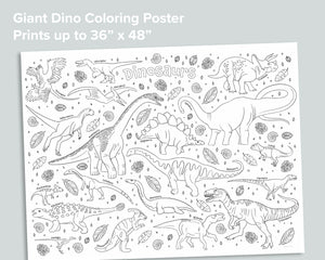 Giant Dino Coloring Poster