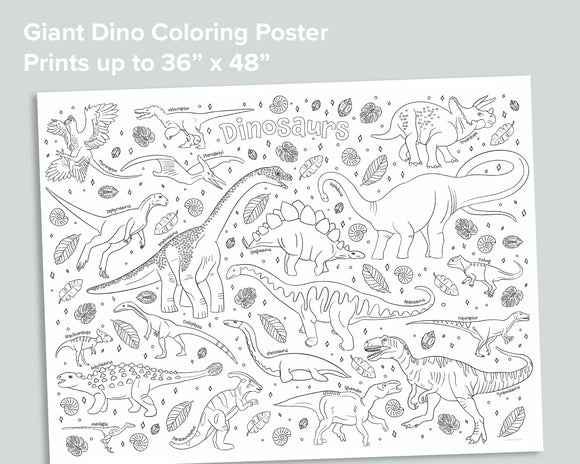 Giant Dino Coloring Poster