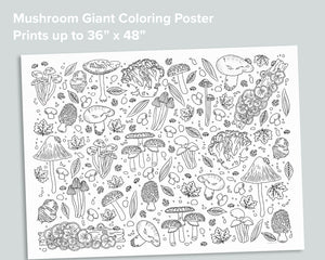 Mushroom Giant Coloring Poster