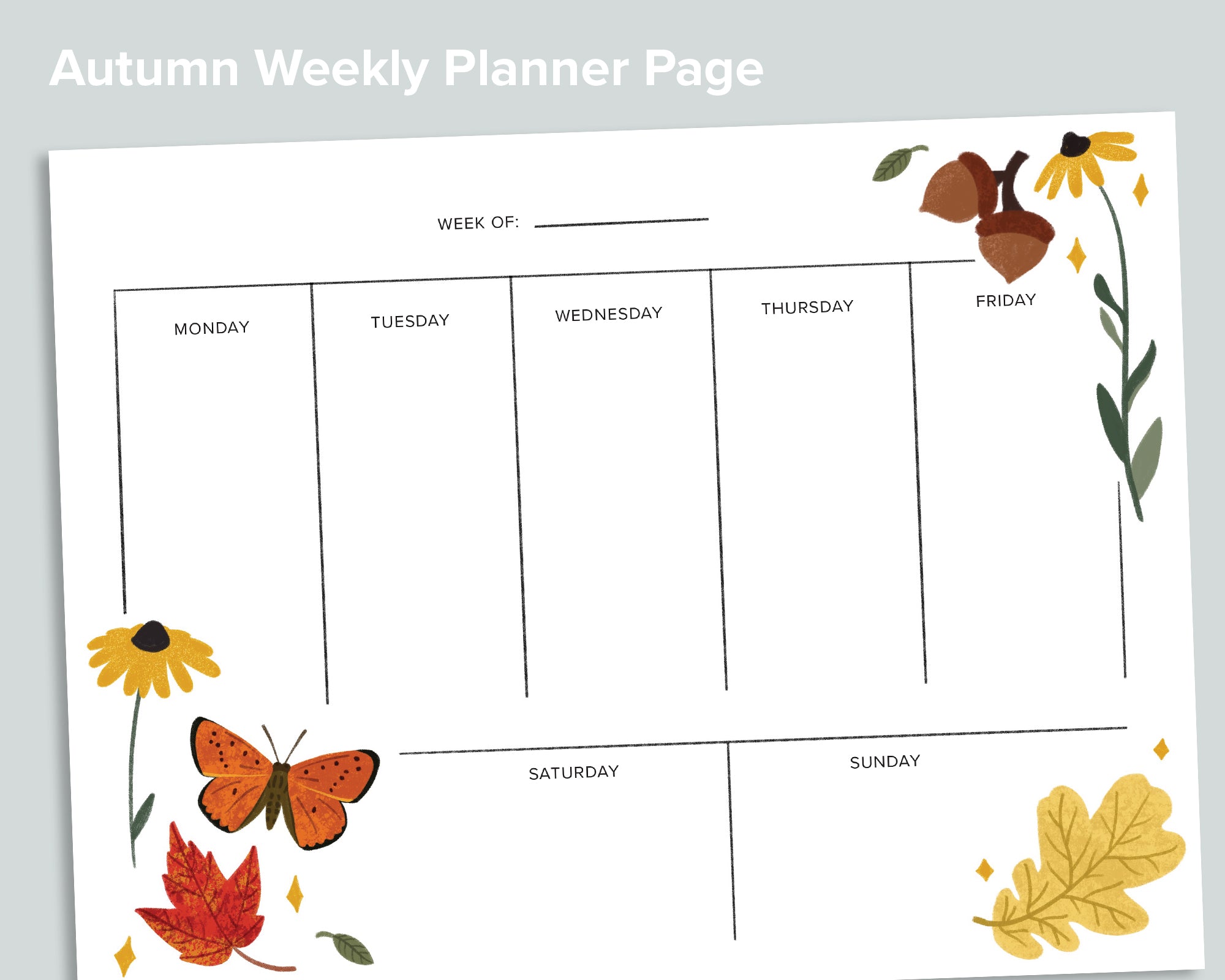 Autumn Weekly Planner Page Freebie