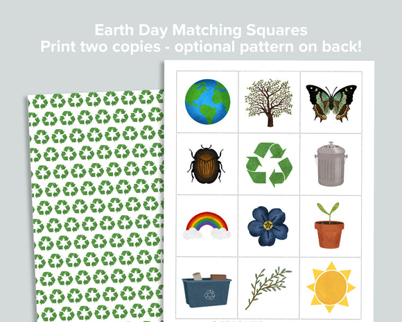 Earth Day Matching Squares Freebie