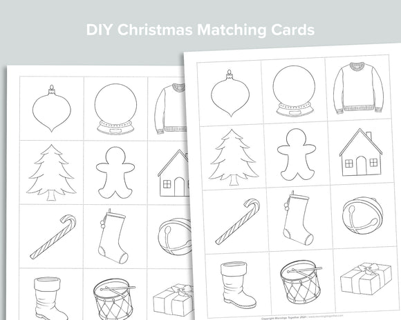 DIY Christmas Matching Cards Freebie