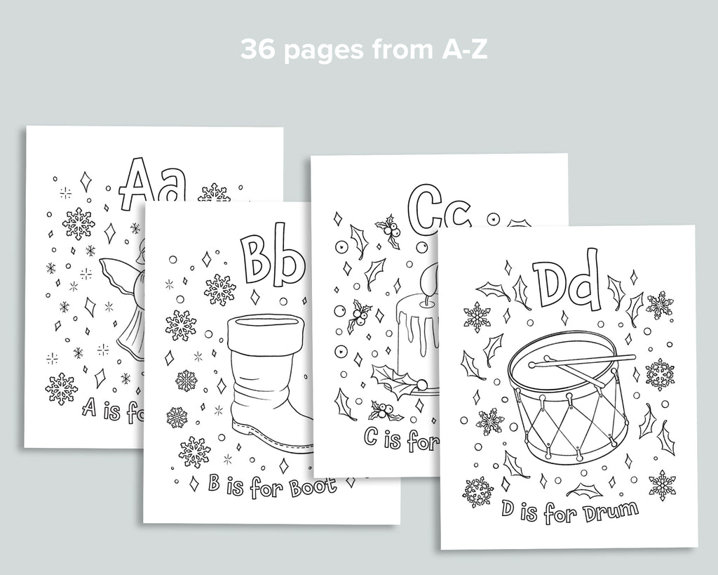 Christmas ABC Coloring Book