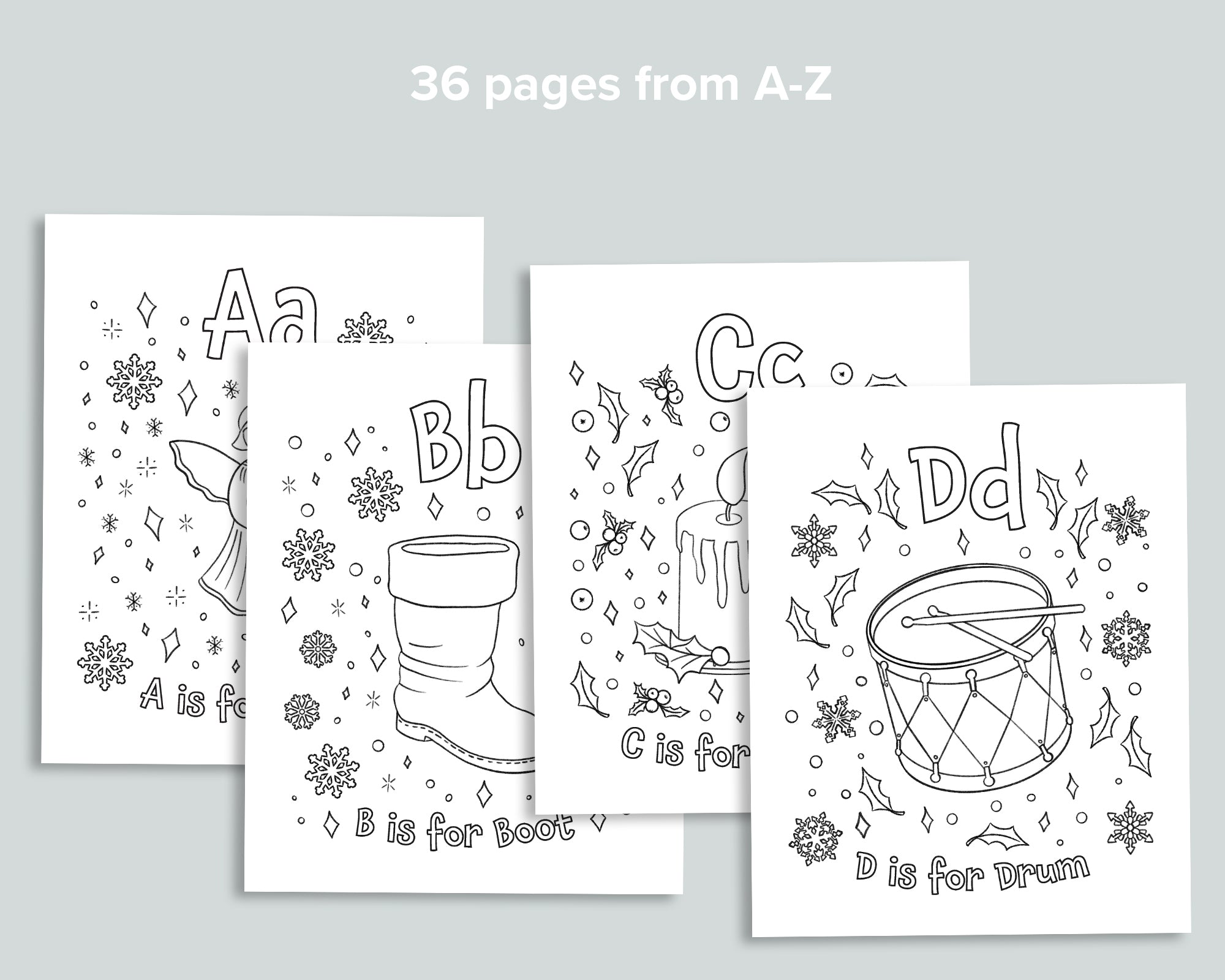 Christmas ABC Coloring Book