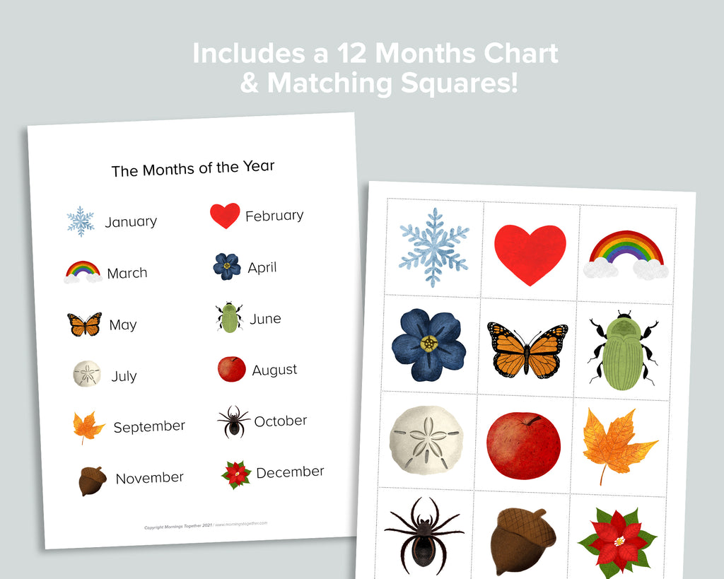 12 Months of Count and Clip Cards