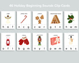 Holiday Beginning Sounds Clip Cards
