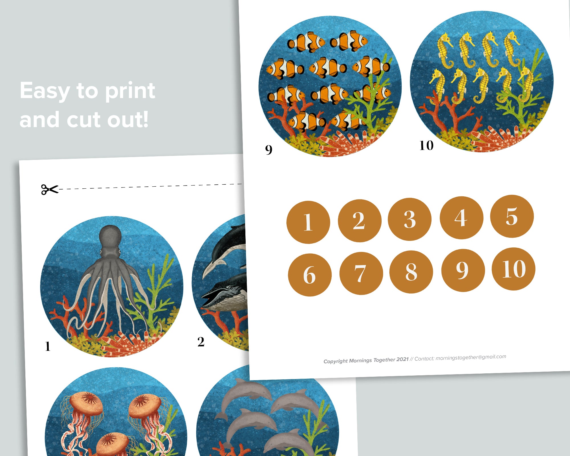 Deep Sea Counting! Count and Match Activity
