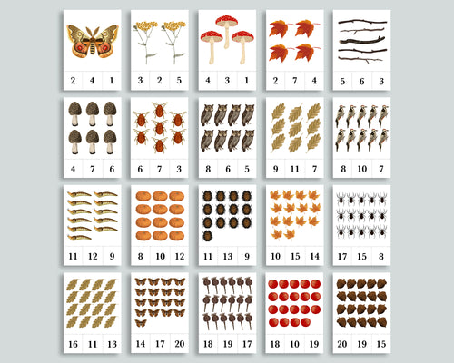 Autumn Count and Clip Cards