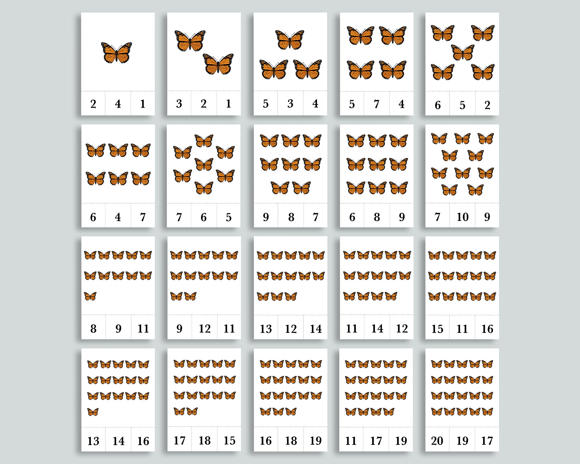 12 Months of Count and Clip Cards