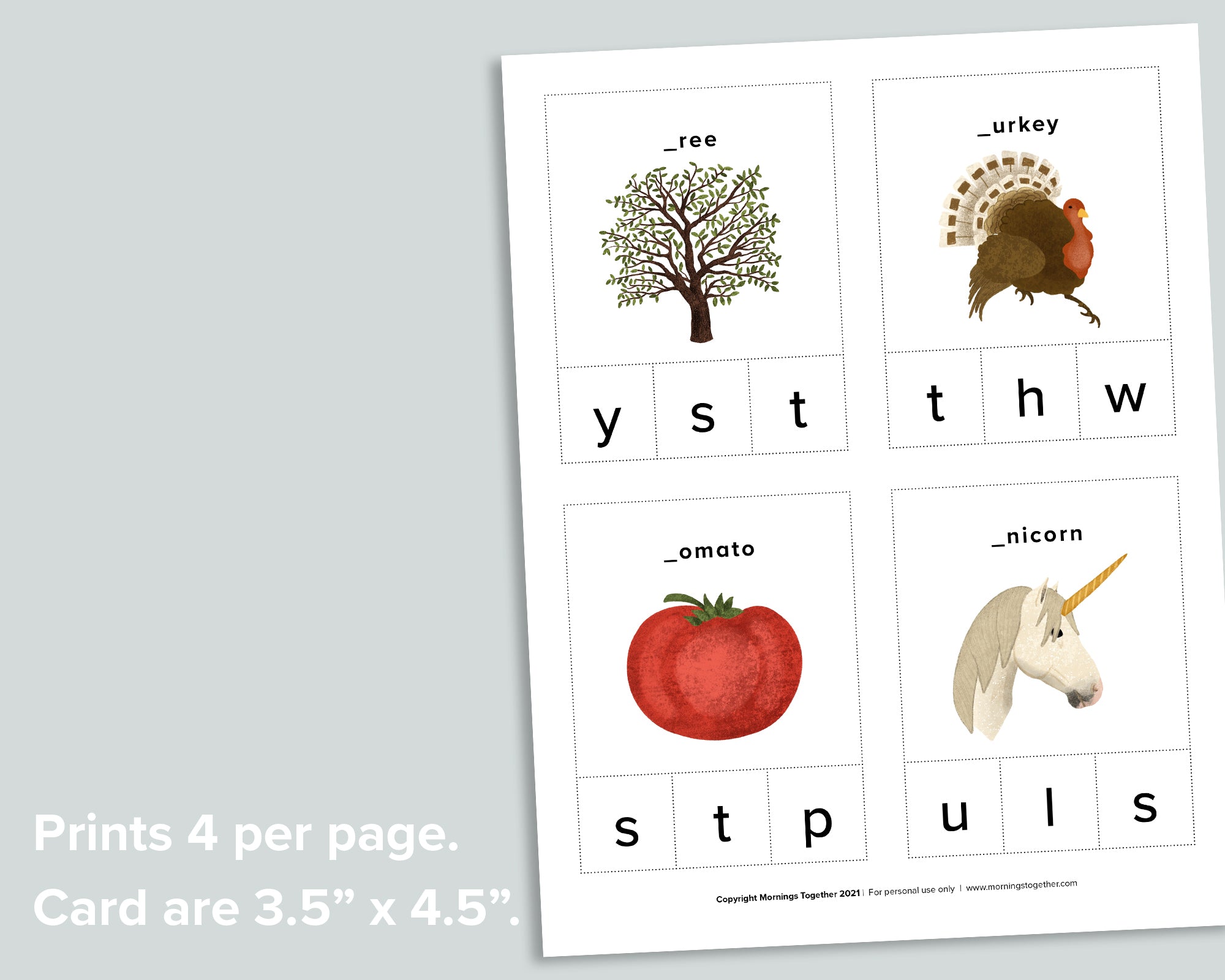 Beginning Sounds Clip Cards