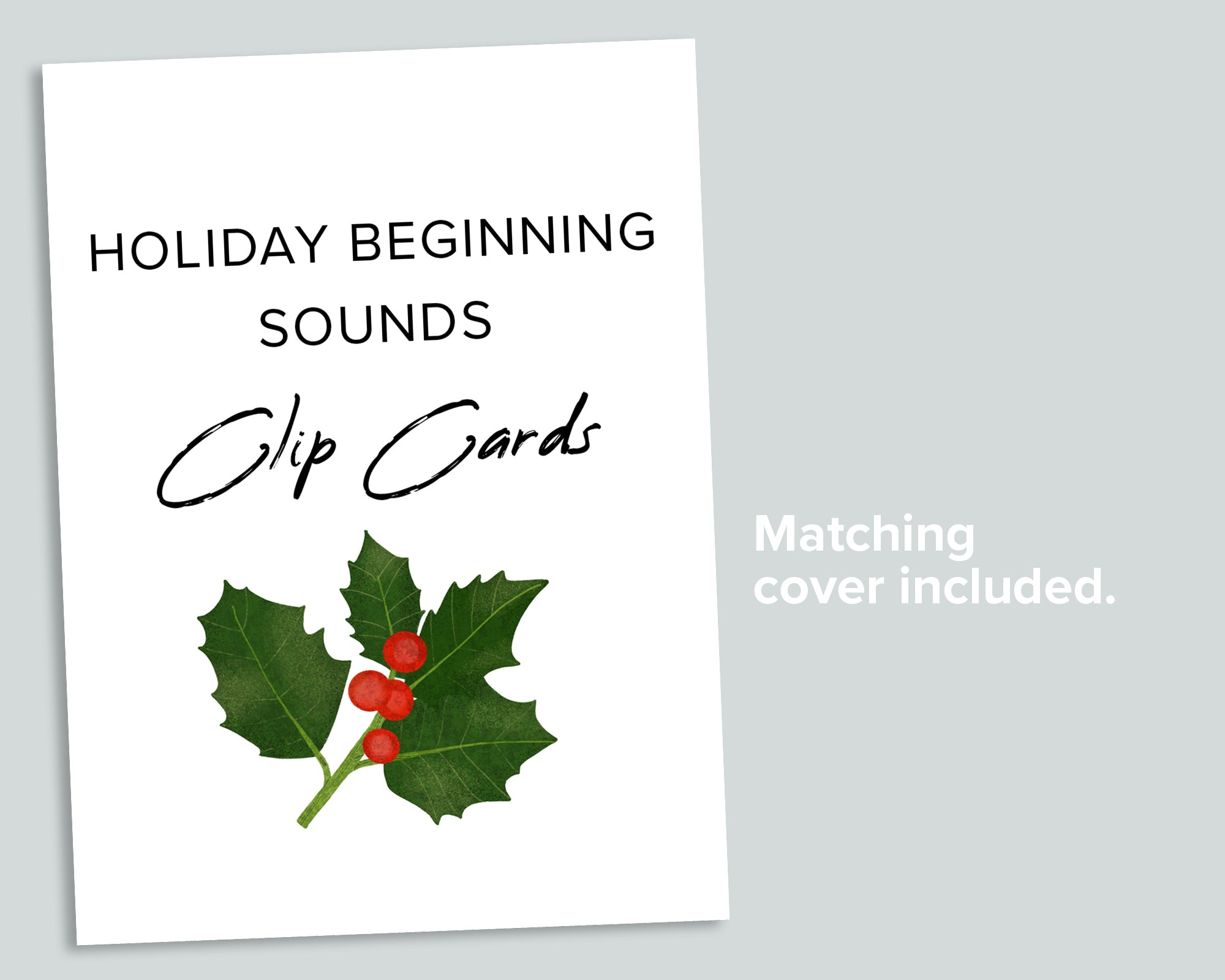 Holiday Beginning Sounds Clip Cards