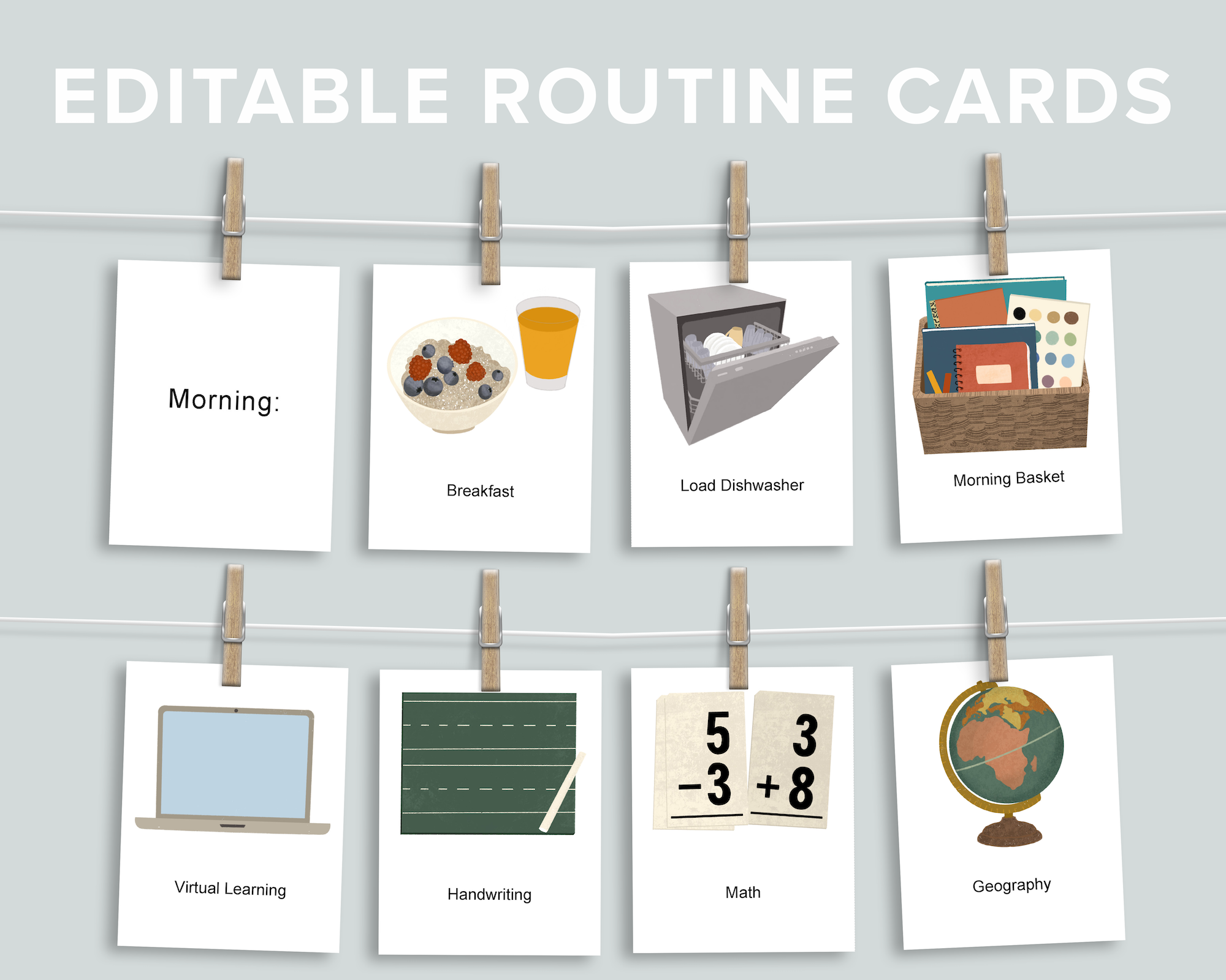 Editable Daily Rhythm Cards