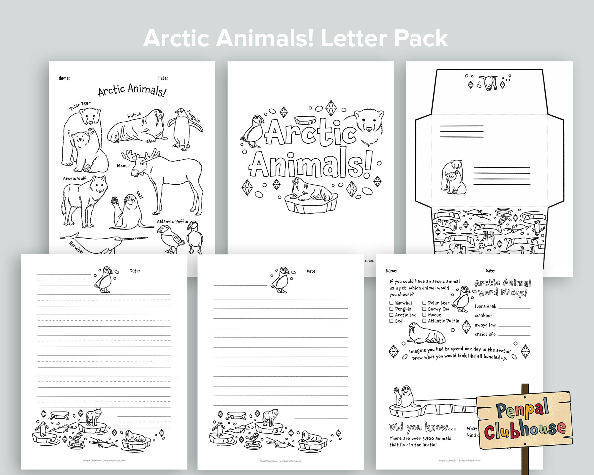 Arctic Animals Letter Pack