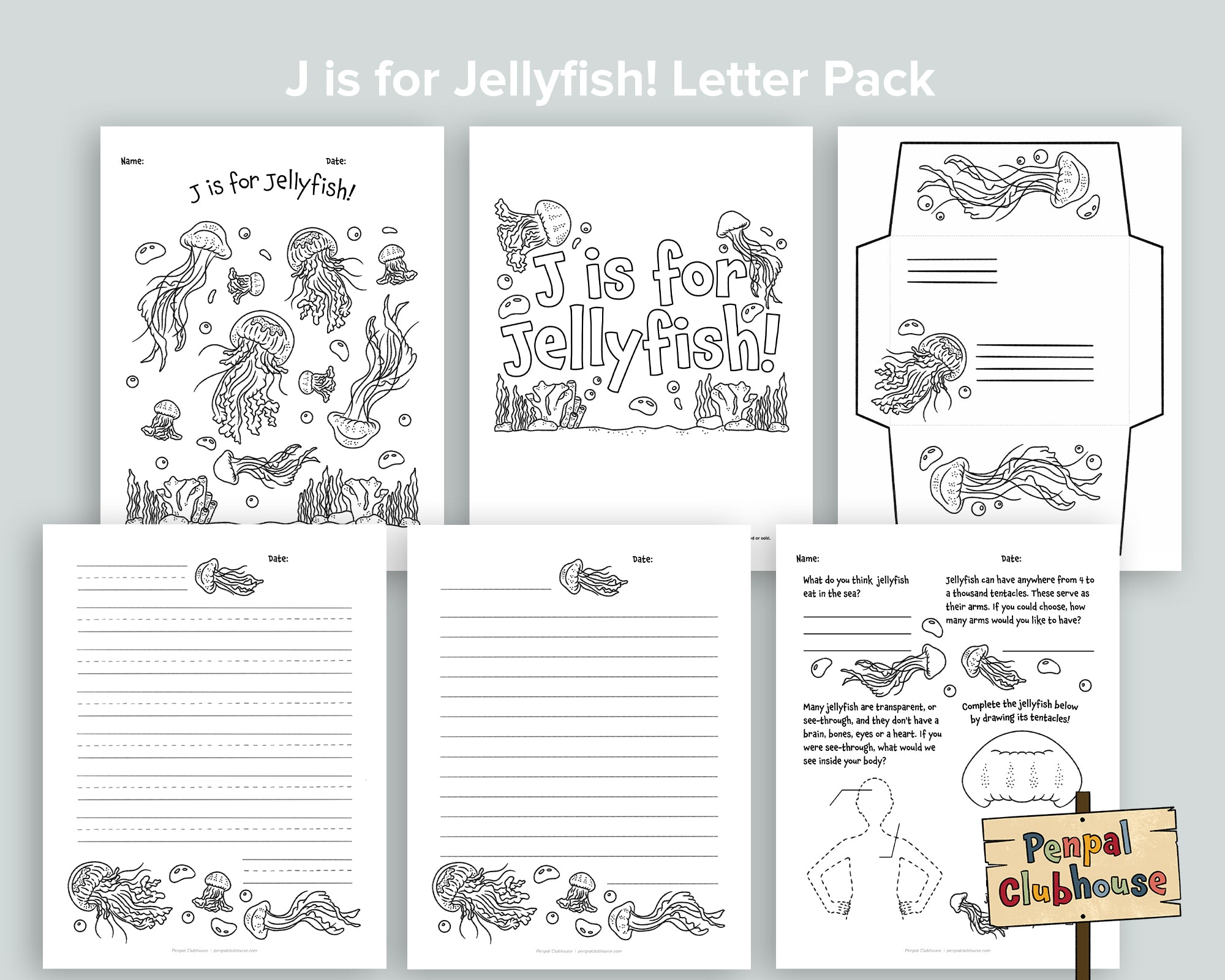 J is for Jellyfish Letter Pack