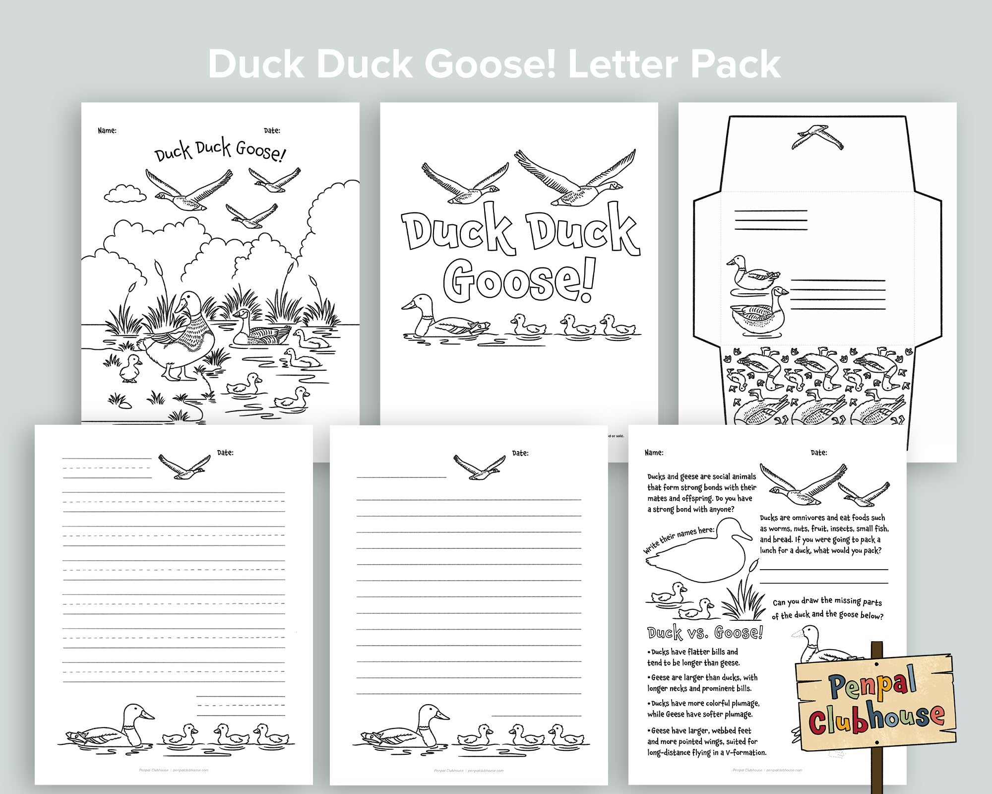 Duck Duck Goose Letter Pack