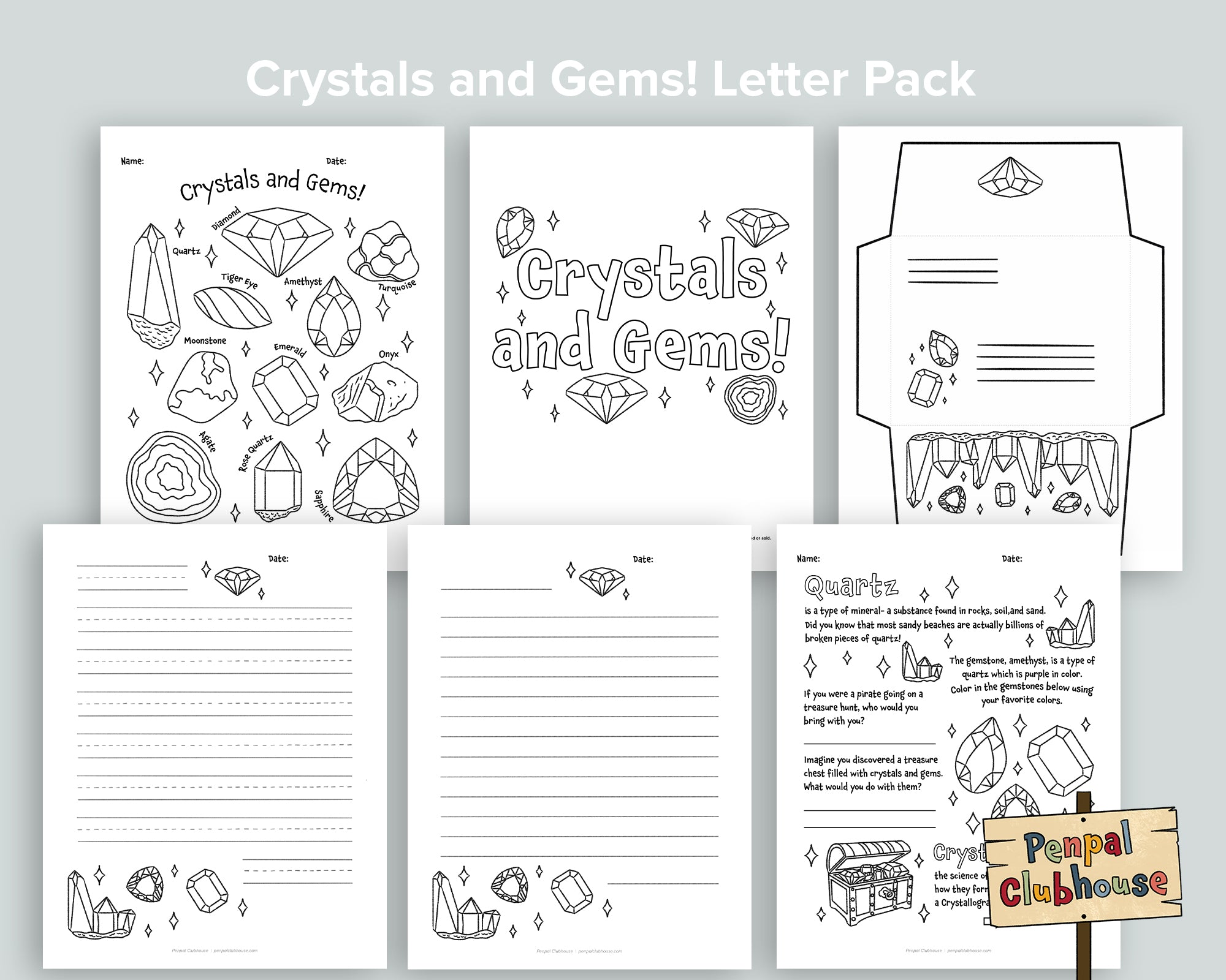 Crystals and Gems Letter Pack