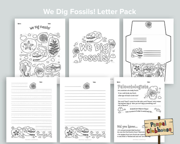 We Dig Fossils Letter Pack