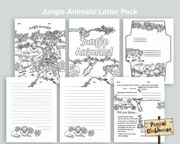 Jungle Animals Letter Pack