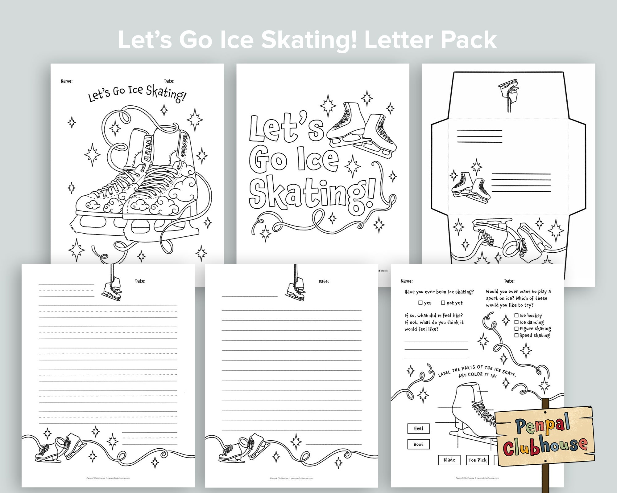 Let's Go Ice Skating Letter Pack